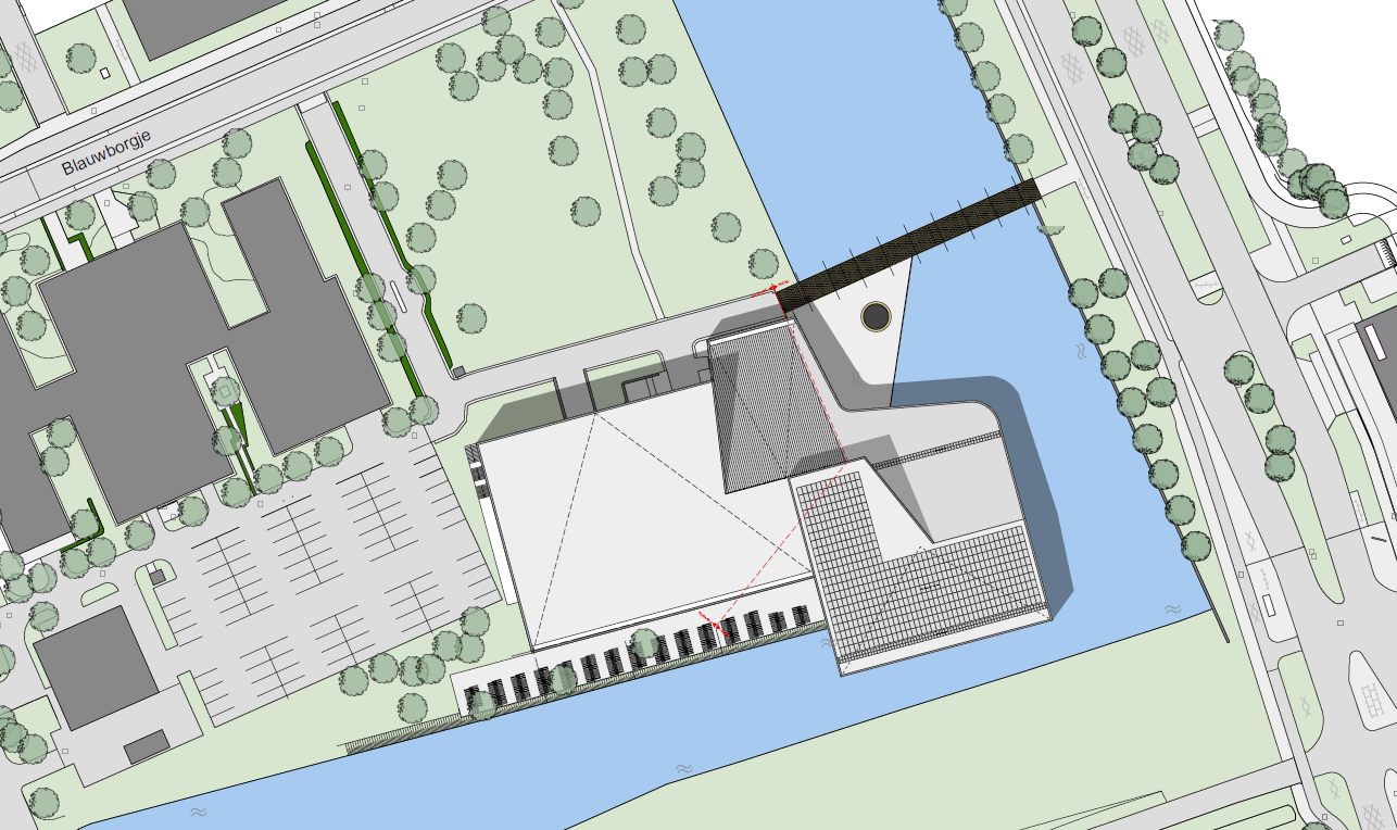 After: Nieuwe locatie Aletta Jacobshal na uitbreiding aan waterzijde