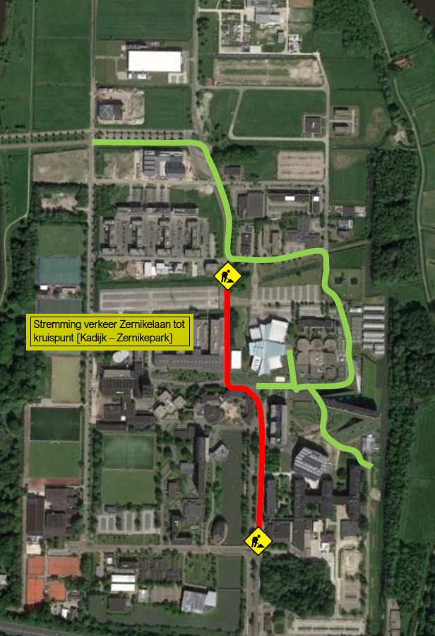 Verkeershinder Zernikelaan-MiddenTraffic disruption Zernikelaan-Mid section