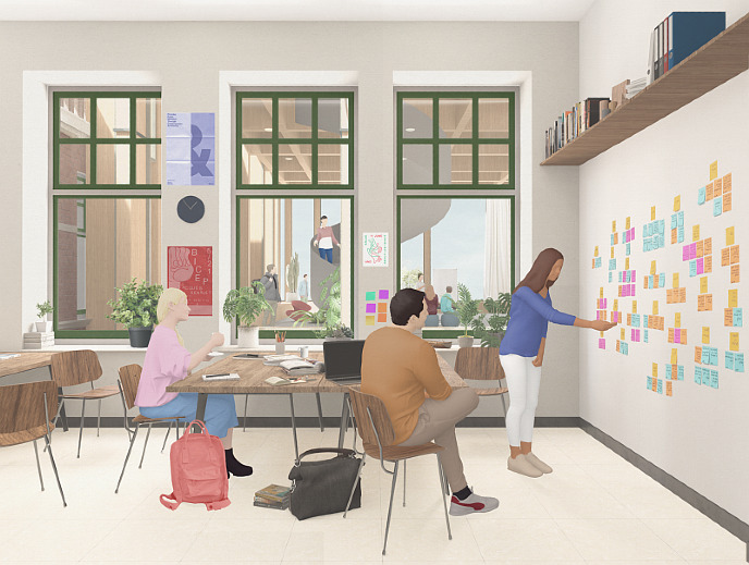 Impressie van hoe de huisvesting voor UCG eruit kan zien (Image: Elephant / Taller)