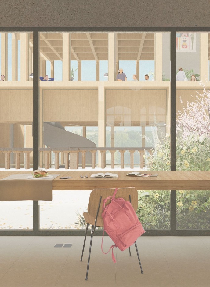 Impressie van hoe de huisvesting voor UCG eruit kan zien (Image: Elephant / Taller)