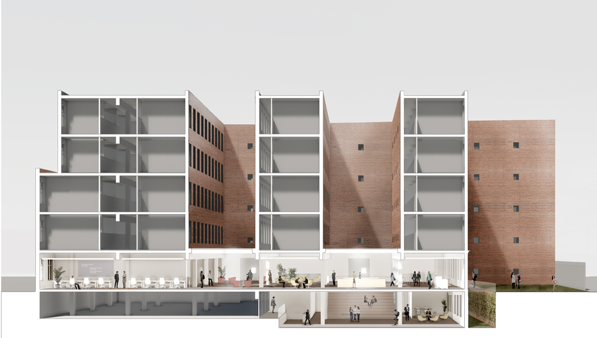 Cross section of the building design