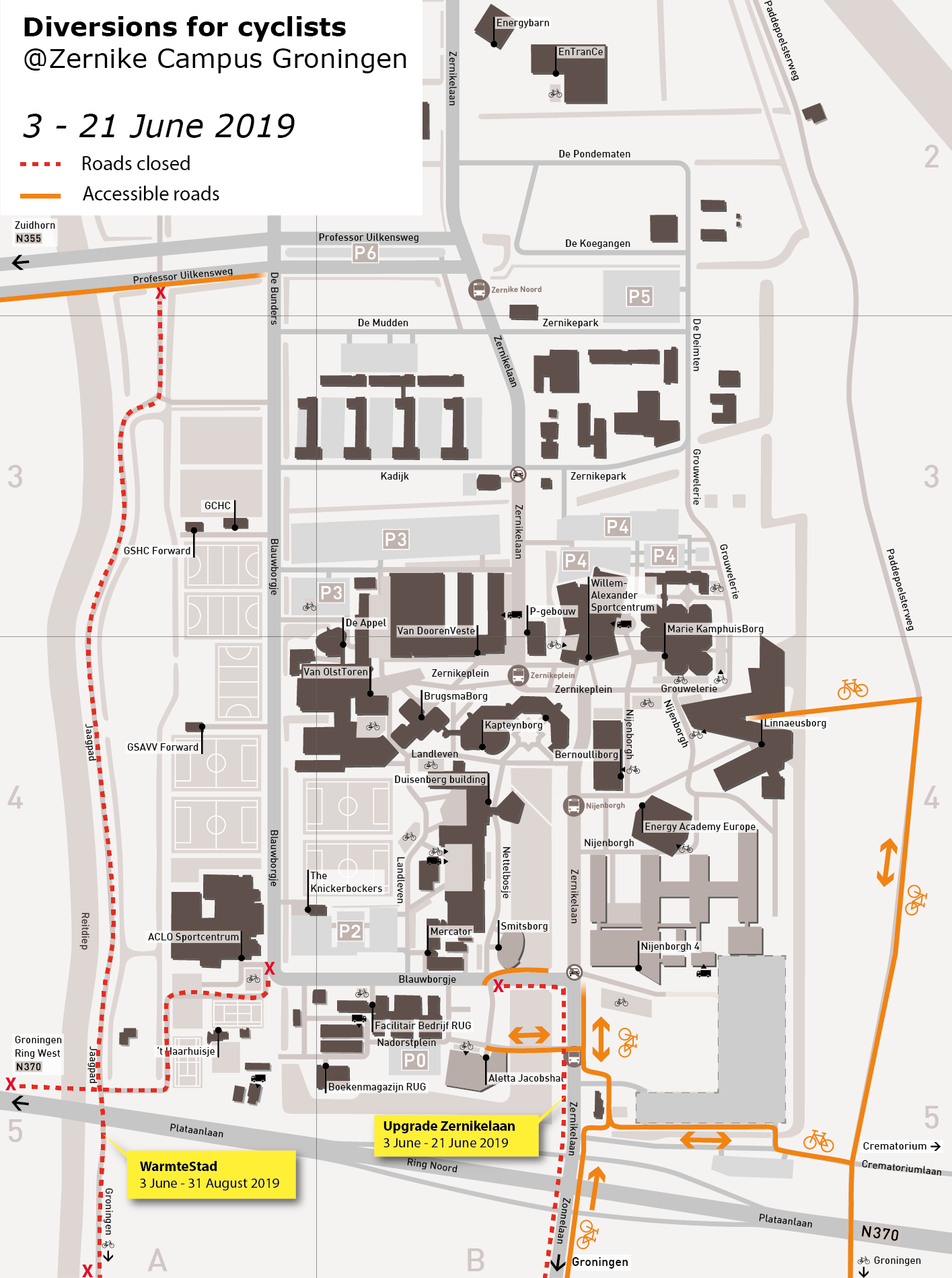 Road closures and diversions between 3 – 21 June 2019