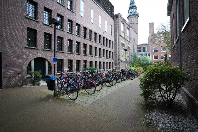 bicycle parking in courtyard
