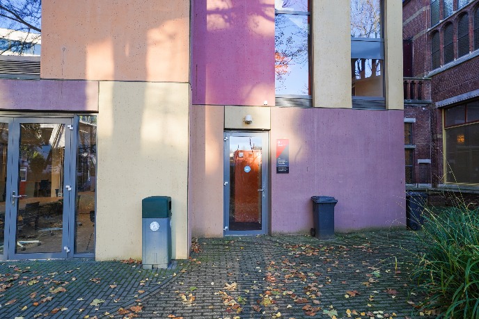 Entrance building from the outdoor courtyard