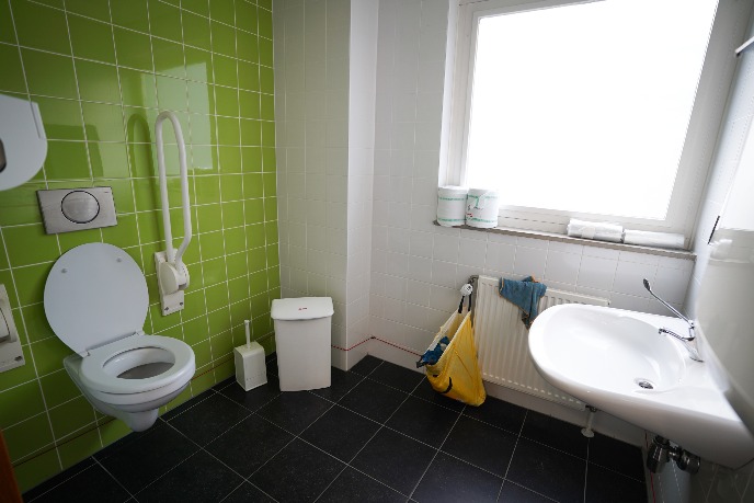 Wheelchair-friendly toilet on site