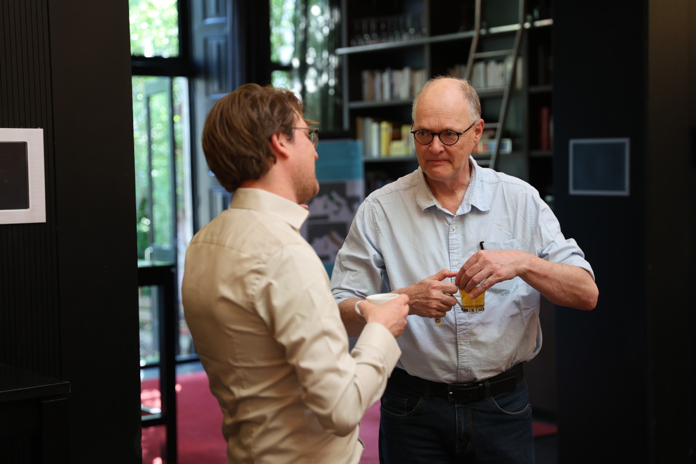 Conversation continues during Tea break