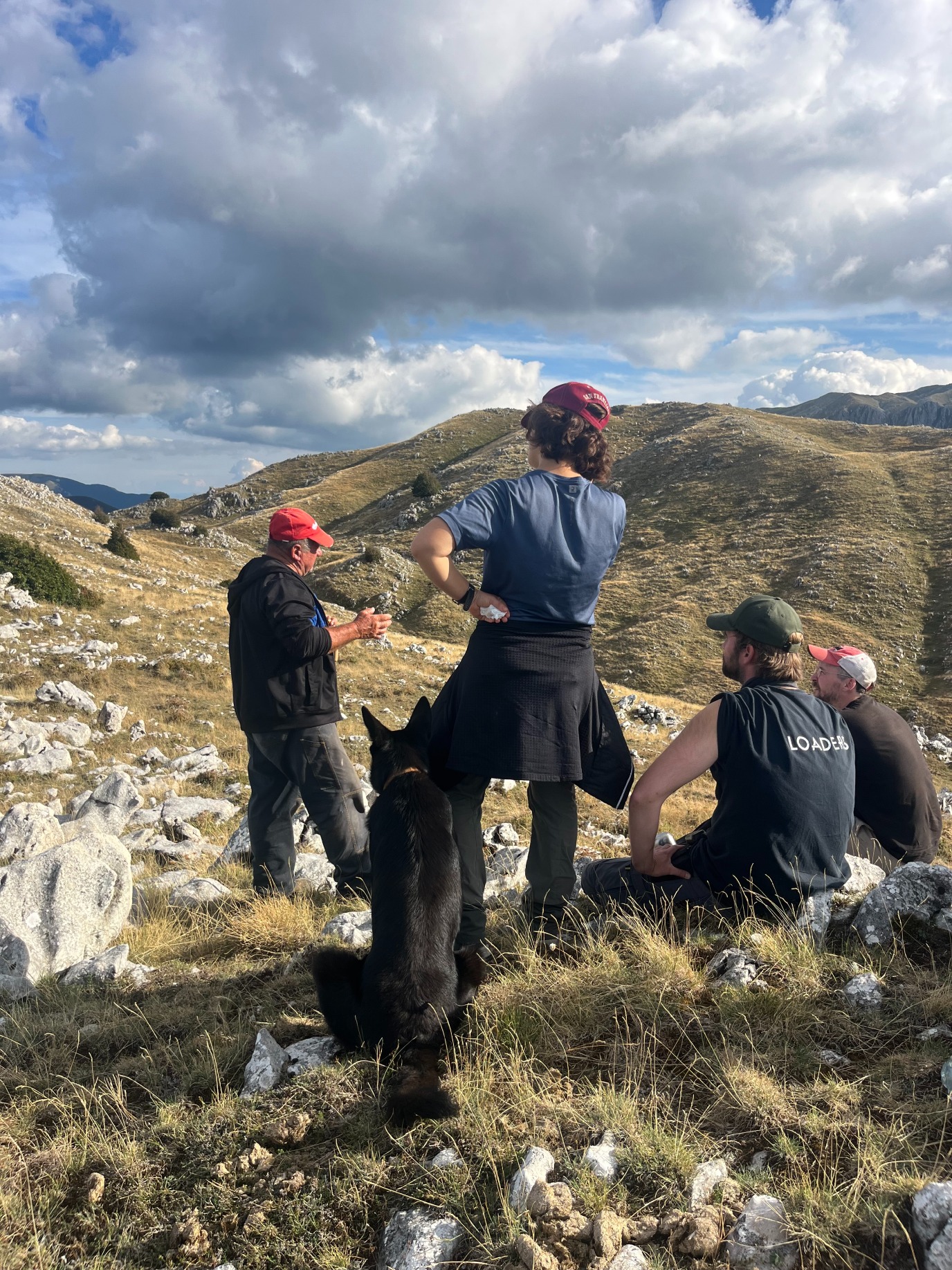 The team interviews one of the remaining shepherds in the Matese mountains.