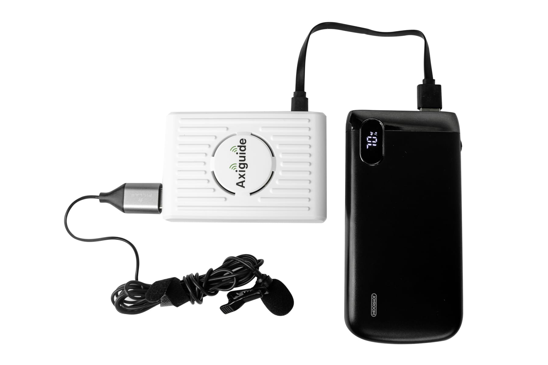 Axiguide Simplex: microphone, router and external battery