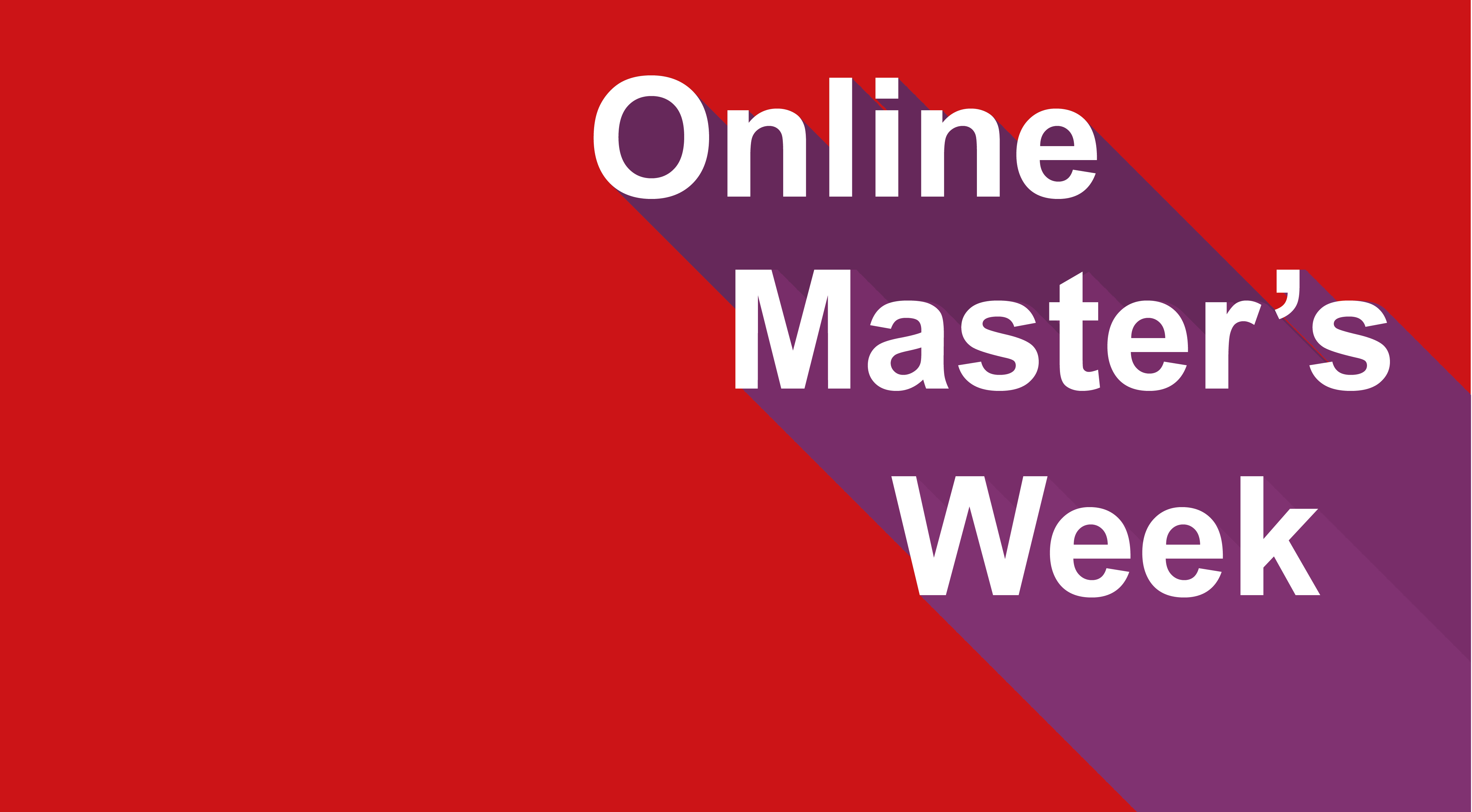 Online Master's Week in block letters with drop shadow