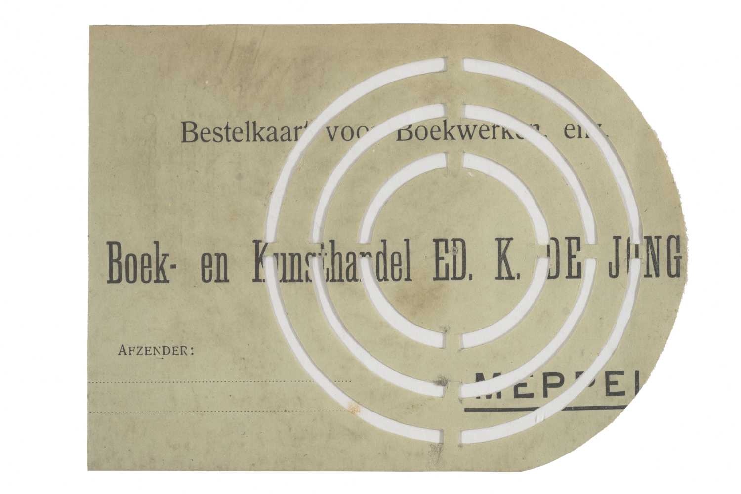 Voorwerp uit notitieboekje van Zernike, voor- en achterzijde