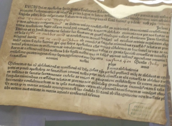 Foto 1: Incunabel 168, slechts één blad, namelijk een aflaat voor het heilige jaar 1475