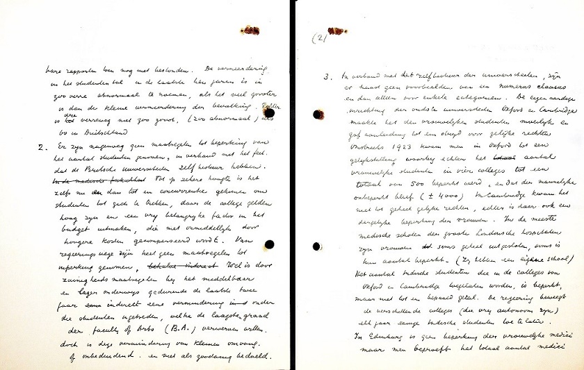 Uitvoerige reactie vanuit het Verenigd Koninkrijk. Bron: Rijksuniversiteit Groningen, Archief Deelman 2.7.2Ample response from the United Kingdom. Source: University of Groningen, Deelman archive 2.7.2