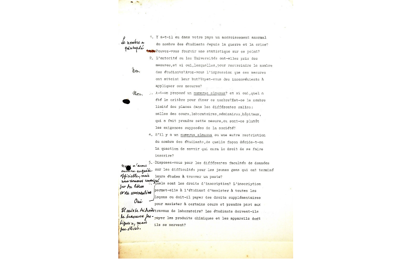 Beknopte reactie van de universiteit Lille. Bron: Rijksuniversiteit Groningen, Archief Deelman 2.6.1Short response by the university of Lille. Source: University of Groningen, Deelman archive 2.6.1