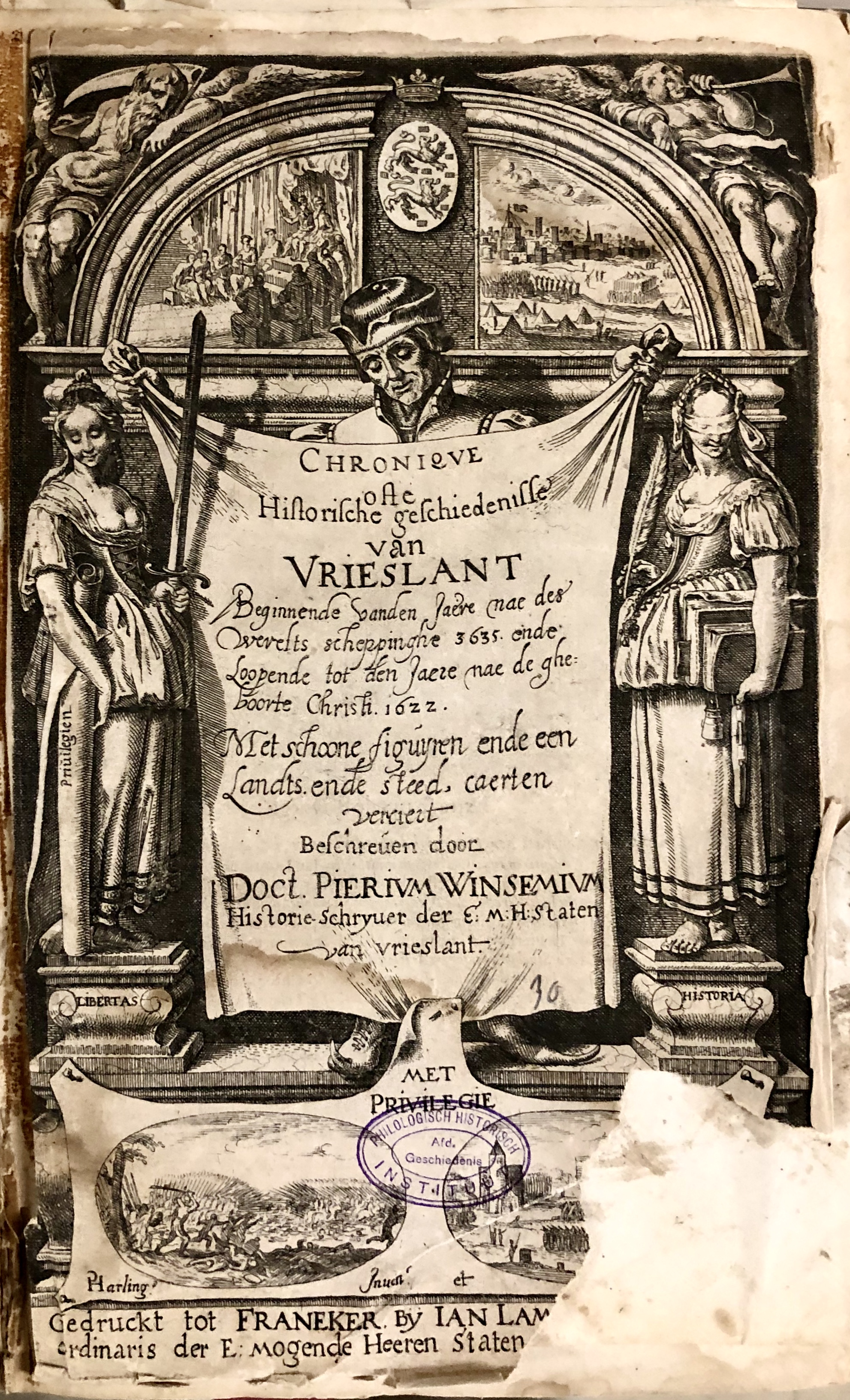 3. Pierius Winsemius, Chroniqve ofte historische geschiedenisse van Vrieslant (Franeker 1622) = UB Groningen, uklu KW C 1459