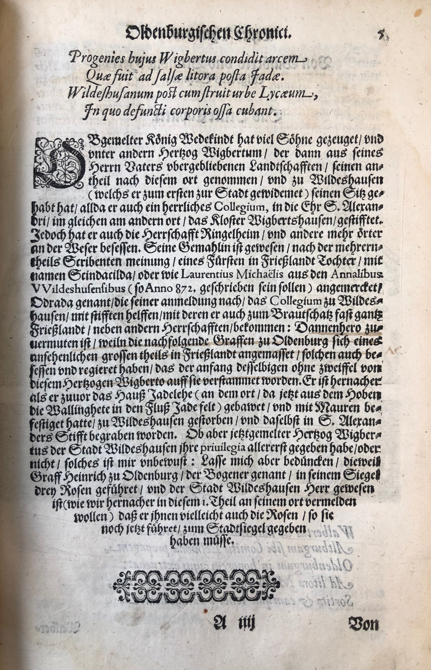 02. A passage about the Frisians in Hamelmann, Oldenburgisch Chronicon, p. 5