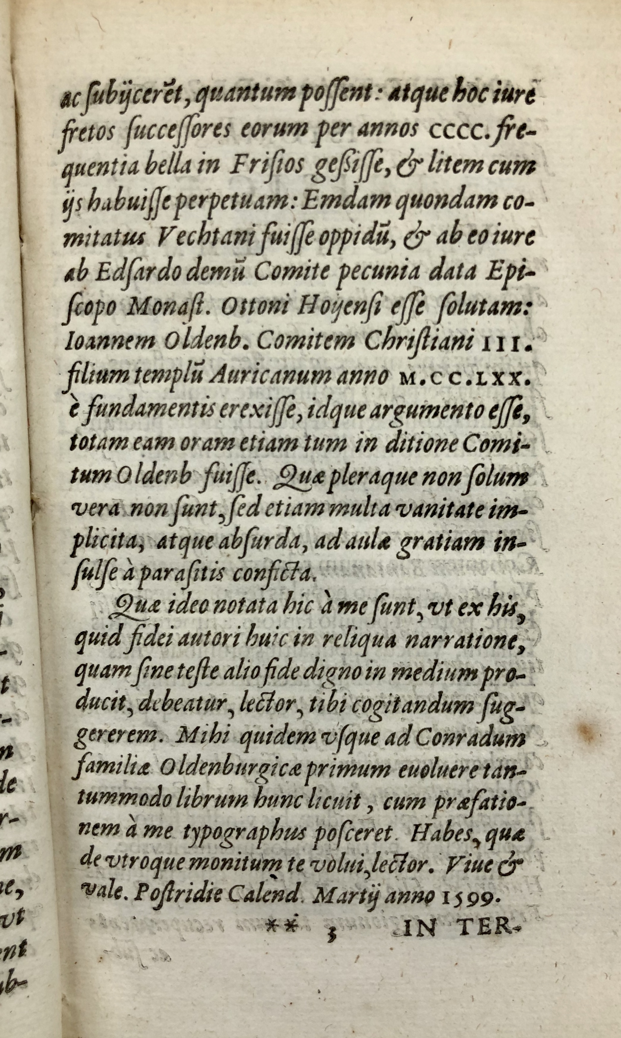 4. Ubbo Emmius, Rerum Frisicarum historia (Leiden 1599), fol. **3r04. Ubbo Emmius, Rerum Frisicarum historia (Leiden 1599), fol. **3r04. Ubbo Emmius, Rerum Frisicarum historia (Leiden 1599), fol. **3r