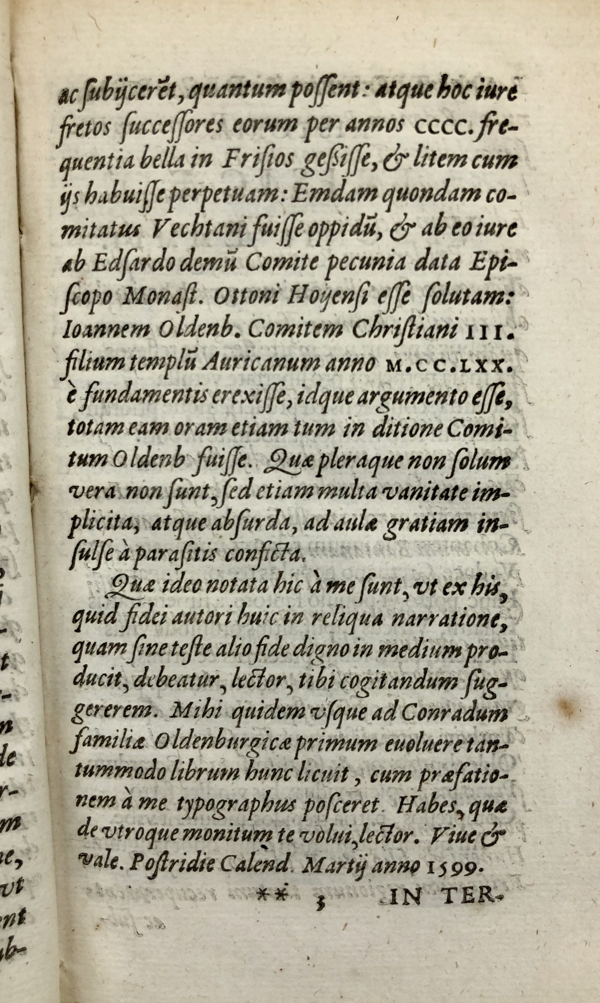 04. Ubbo Emmius, Rerum Frisicarum historia (Leiden 1599), fol. **3r