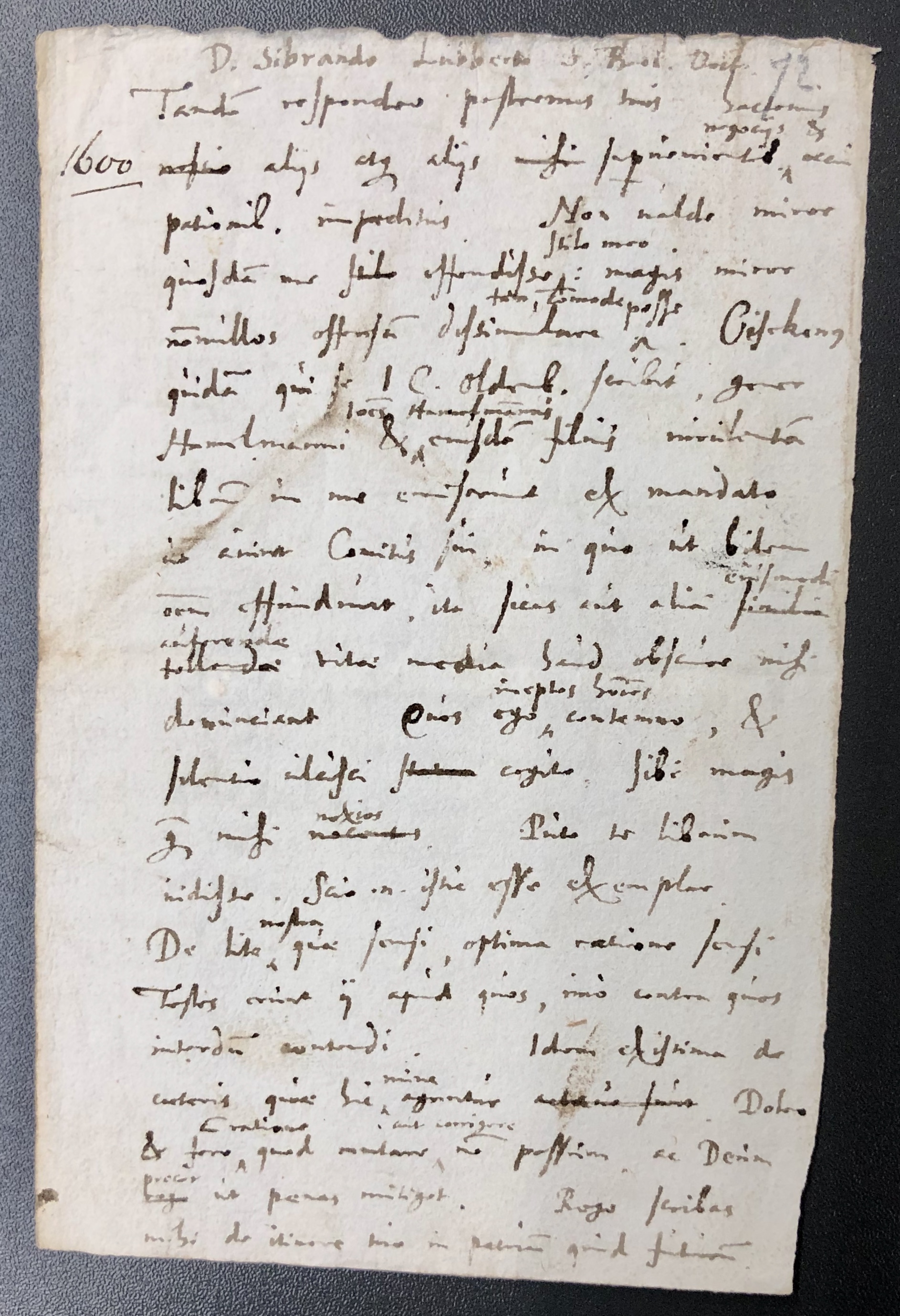 6. Ubbo Emmius, brief van 12 juni 1600 (autograaf, UBG)06. Ubbo Emmius, letter dated June 12, 1600 (autograph copy, UBG)06. Ubbo Emmius, Brief vom 12. Juni 1600 (Original, UBG)