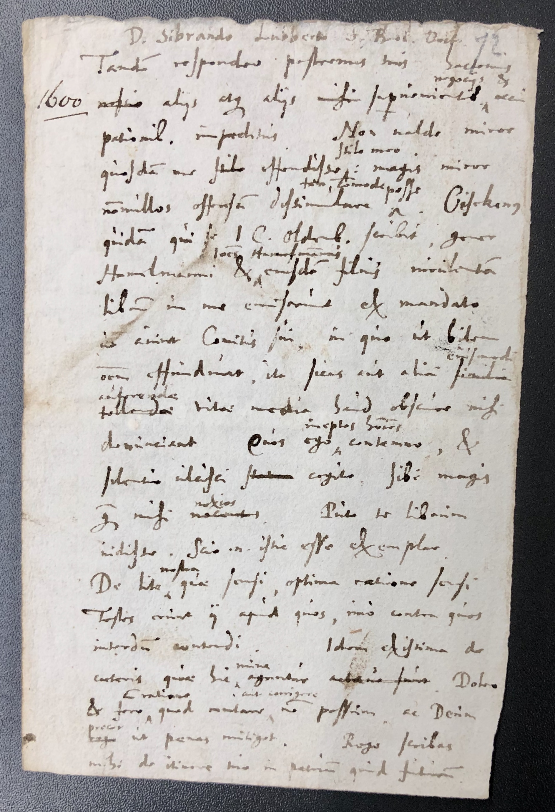 06. Ubbo Emmius, letter dated June 12, 1600 (autograph copy, UBG)