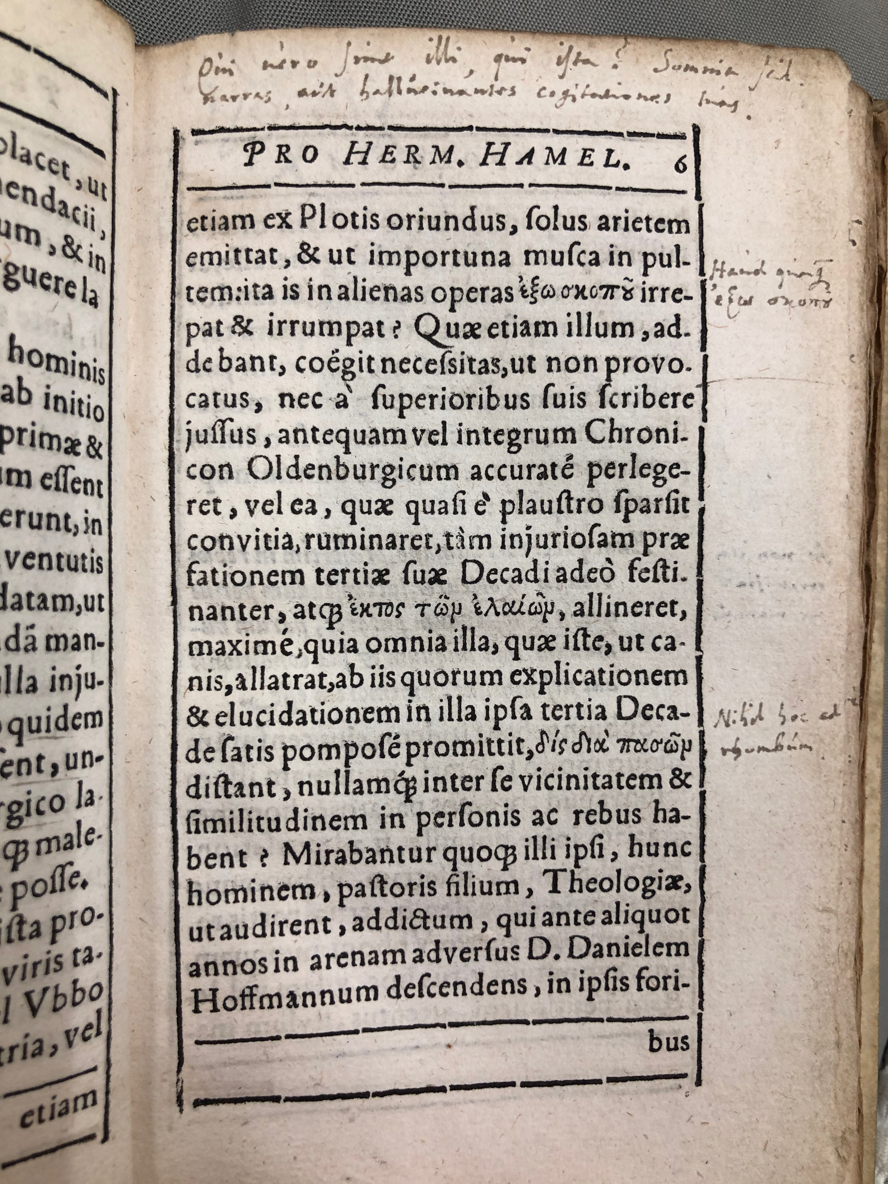 10. Emmius’s copy of Gisecken’s Apologia, fol. 6r