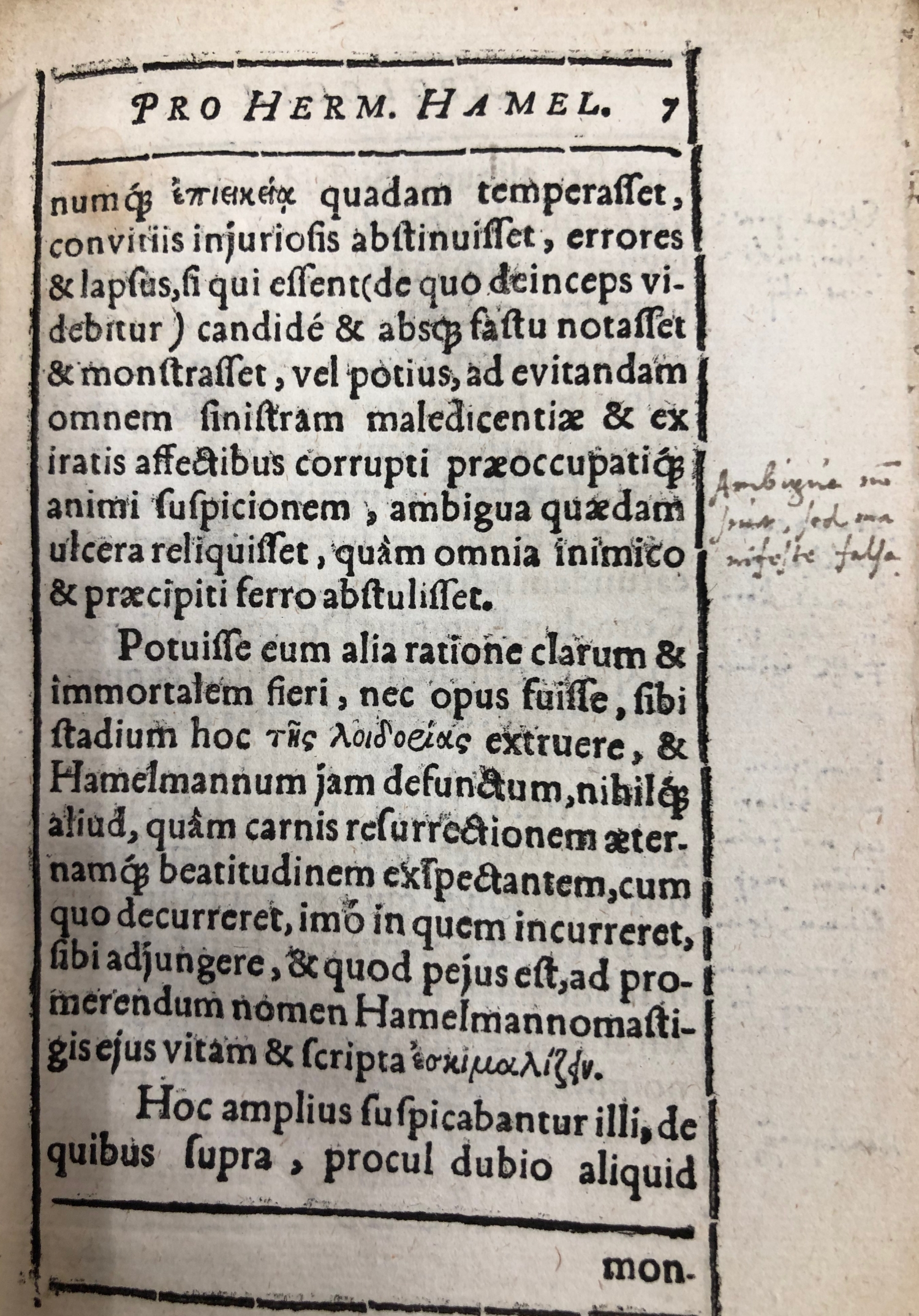 11. Emmius’ exemplaar van Giseckens Apologia, fol. 7r11. Emmius’s copy of Gisecken’s Apologia, fol. 7r11. Emmius’ Exemplar von Giseckens Apologia, fol. 7r