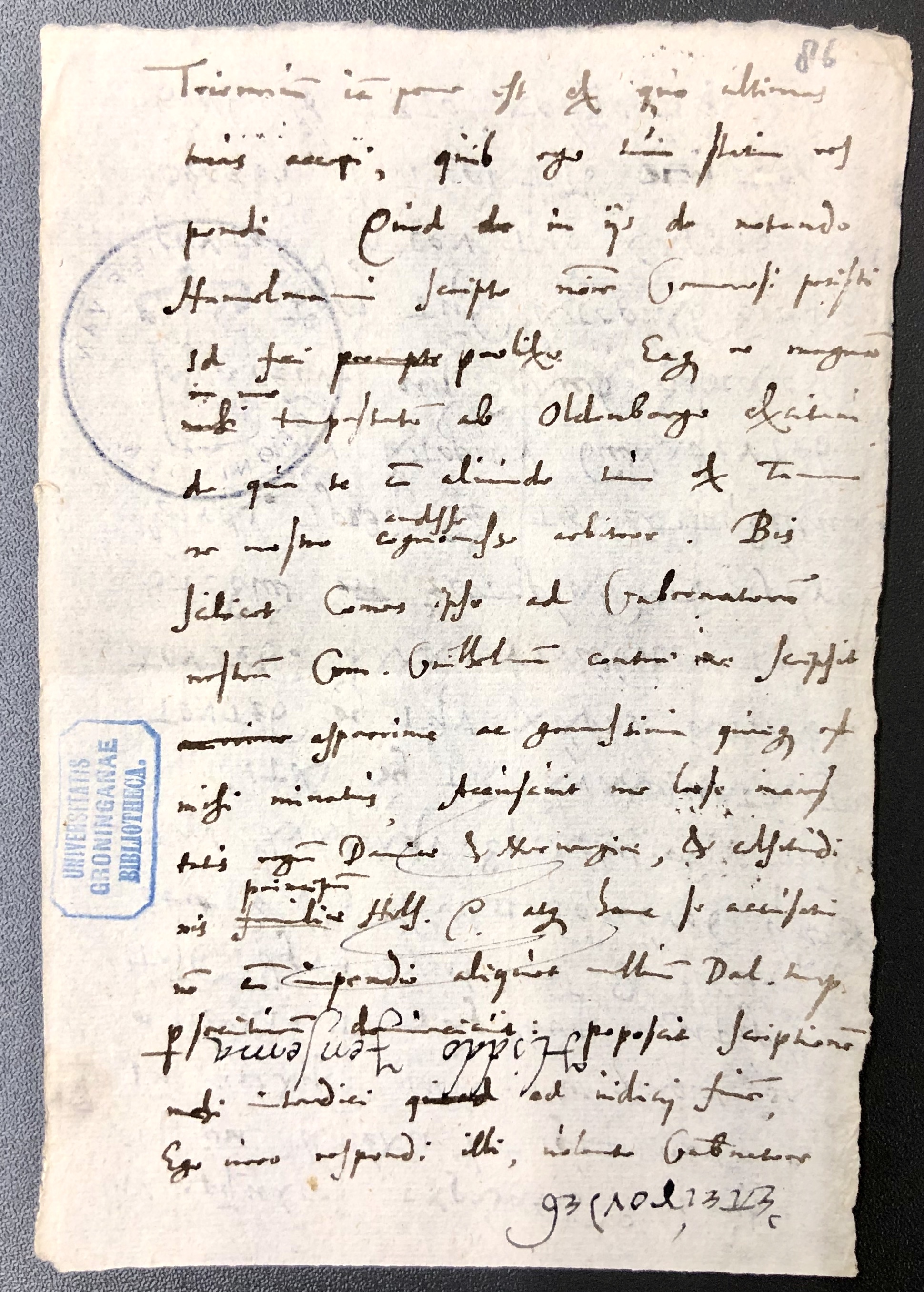 18. Ubbo Emmius, brief van eind 1604 (autograaf, UBG)18. Ubbo Emmius, undated letter from 1604 (autograph copy, UBG)18. Ubbo Emmius, Brief von Ende 1604 (Original, UBG)