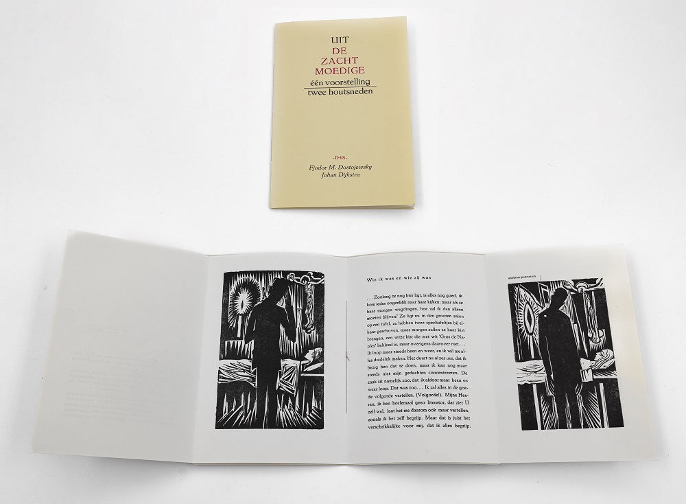 Fjodor M. Dostojewsky, ‘Uit de Zachtmoedige’, houtsneden Johan Dijkstra, De Vier Seizoenen, 1996.