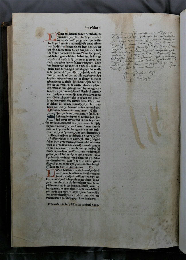 Inc. 46. Inscriptie in de Bijbel van Marritjen Gerrit dochter, fol. 270v.Inc. 46. Inscription in the Bible of Marritjen Gerrit dochter, fol. 270v