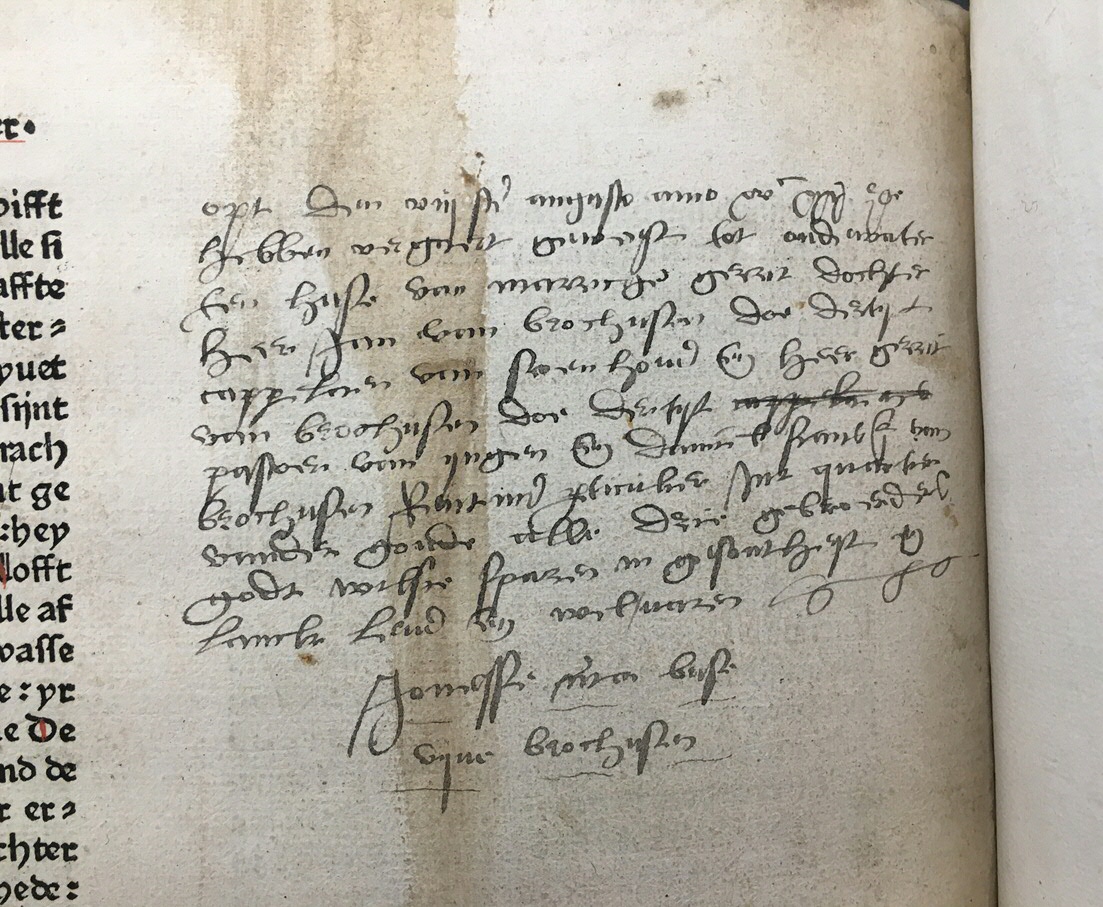 Inc. 46. Inscriptie in de Bijbel van Marritjen Gerrit dochter, fol. 270v.