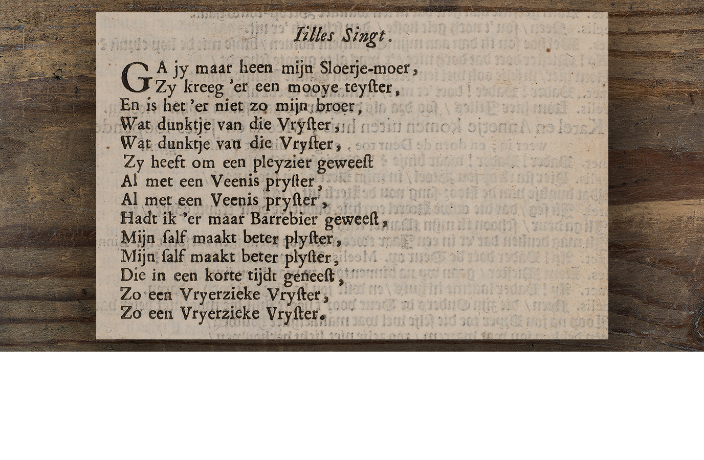 The closing song about the ‘Sloerie-moer’ (‘slattern’) Annetje.