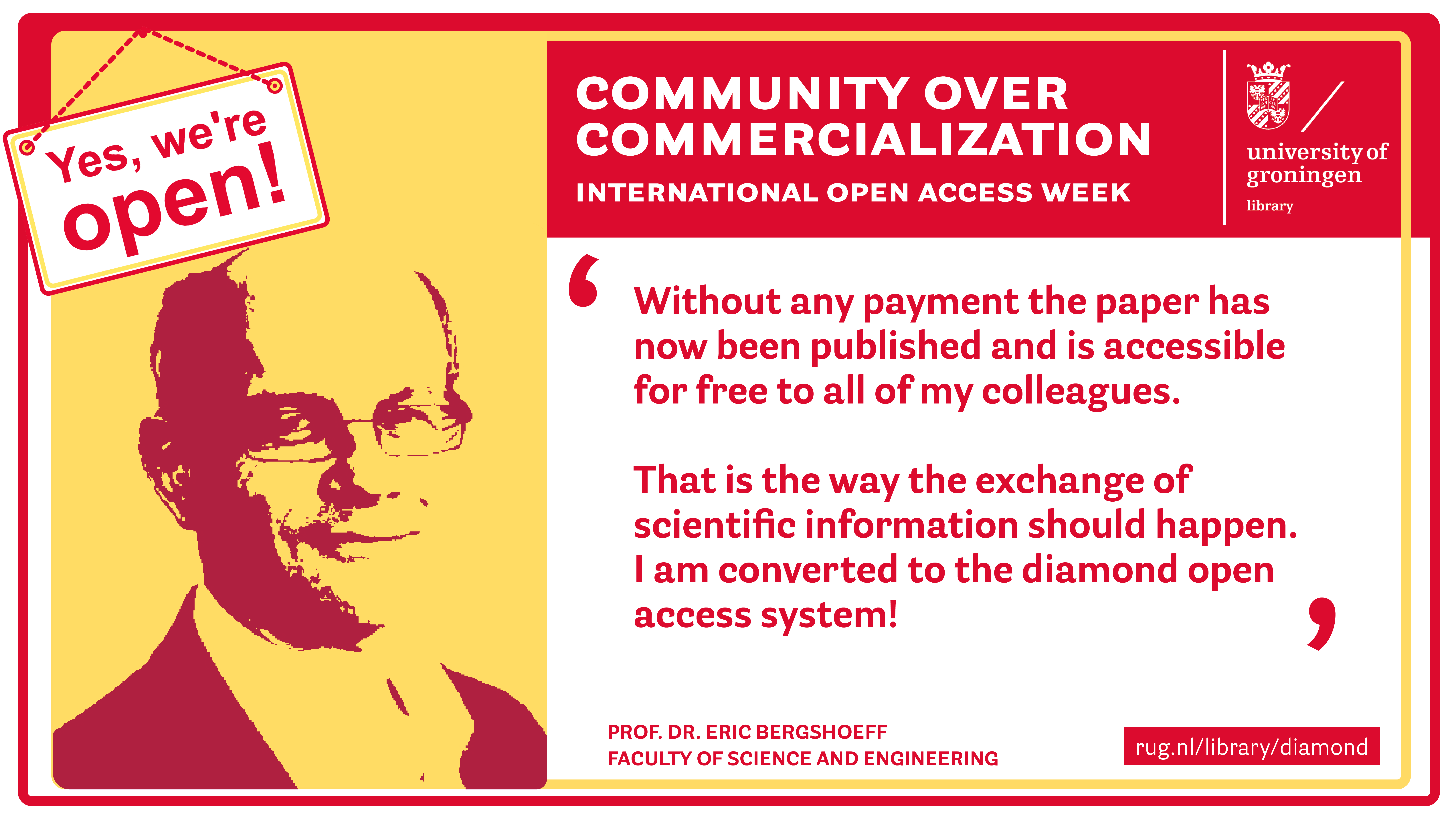 Slide met statement Eric Bergshoeff 