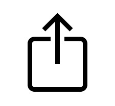 Installeren op iPhone: een vierkant met een pijltje omhoog