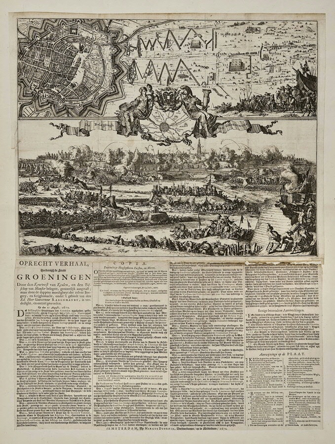 Ill. 2: ‘The Siege of Groningen’ (Amsterdam: Markus Doornik, 1672). Copper engraving. UGL, uklu 04-08-1672