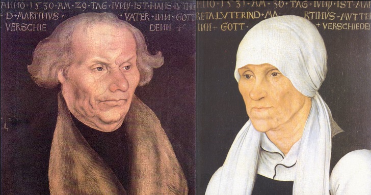 De ouders van Maarten Luther, door Lucas Cranach de Oudere