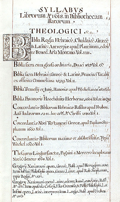Het voorwerk van de eerste Groningse bibliotheekcatalogus, 1619