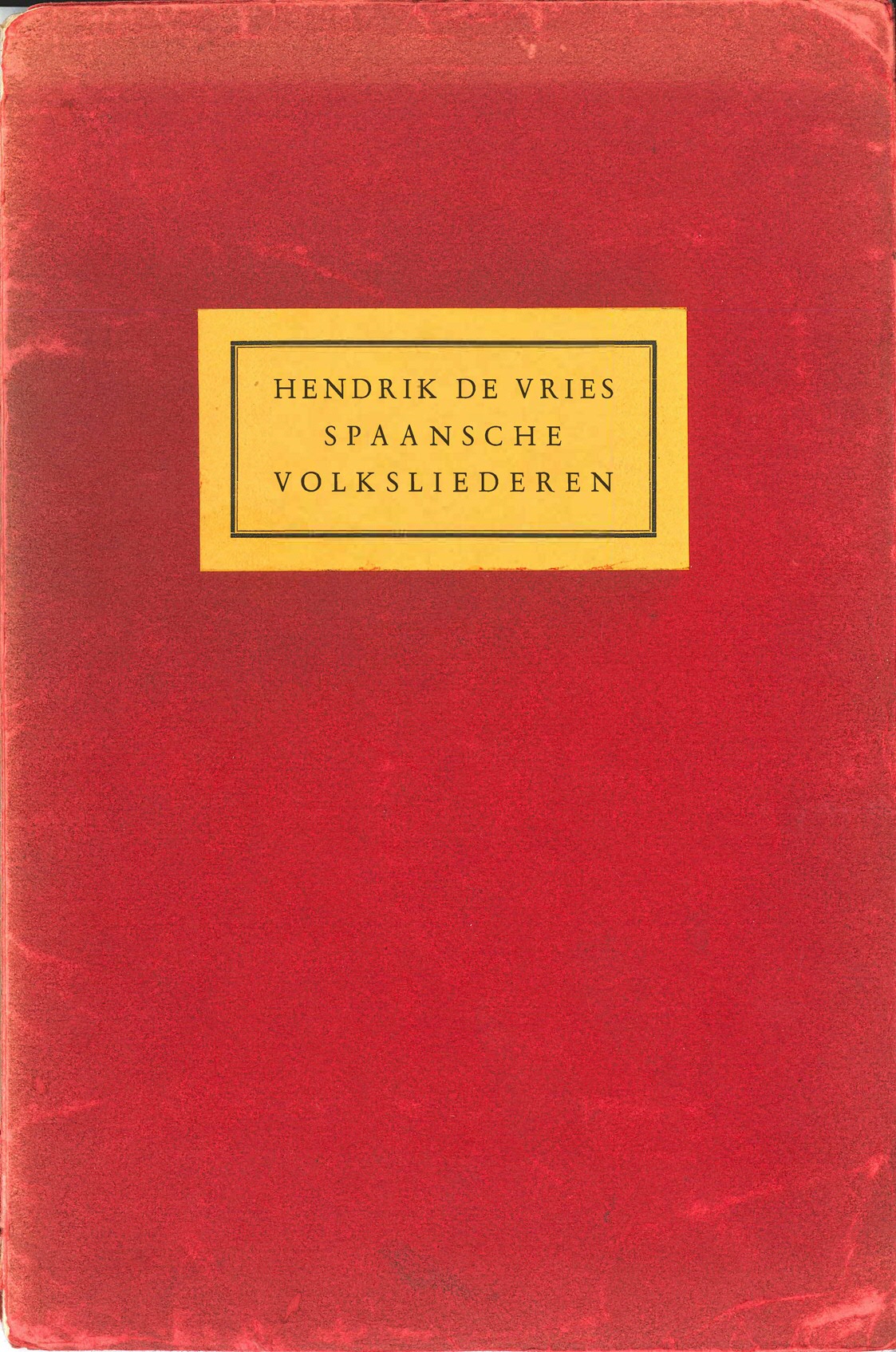 3. Cover Spaansche Volksliederen (1931)