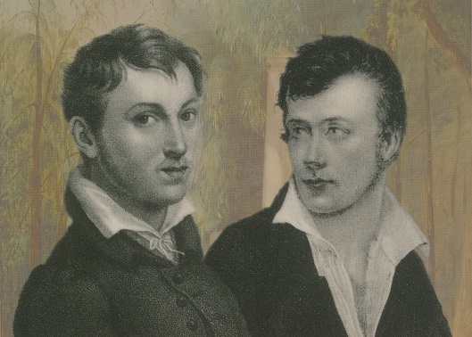Dubbelportret van Heinrich Kuhl (links) en Johan Conrad van Hasselt. Ontwerp: Nynke Tiekstra, foto: Dirk Fennema