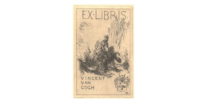 'Ex-Libris Vincent van Gogh', Marius Bauer, 1888-1900, ets, bron: Het Geheugen, Delpher