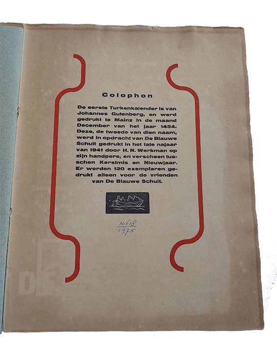 Colofon Turkenkalender 1942