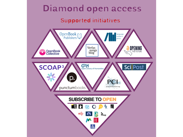 Diamond open access initiatives supported by the UG