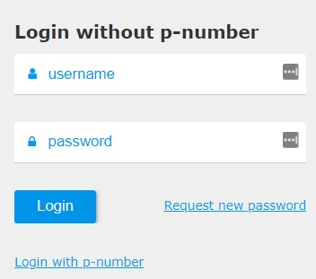 log-in without p number