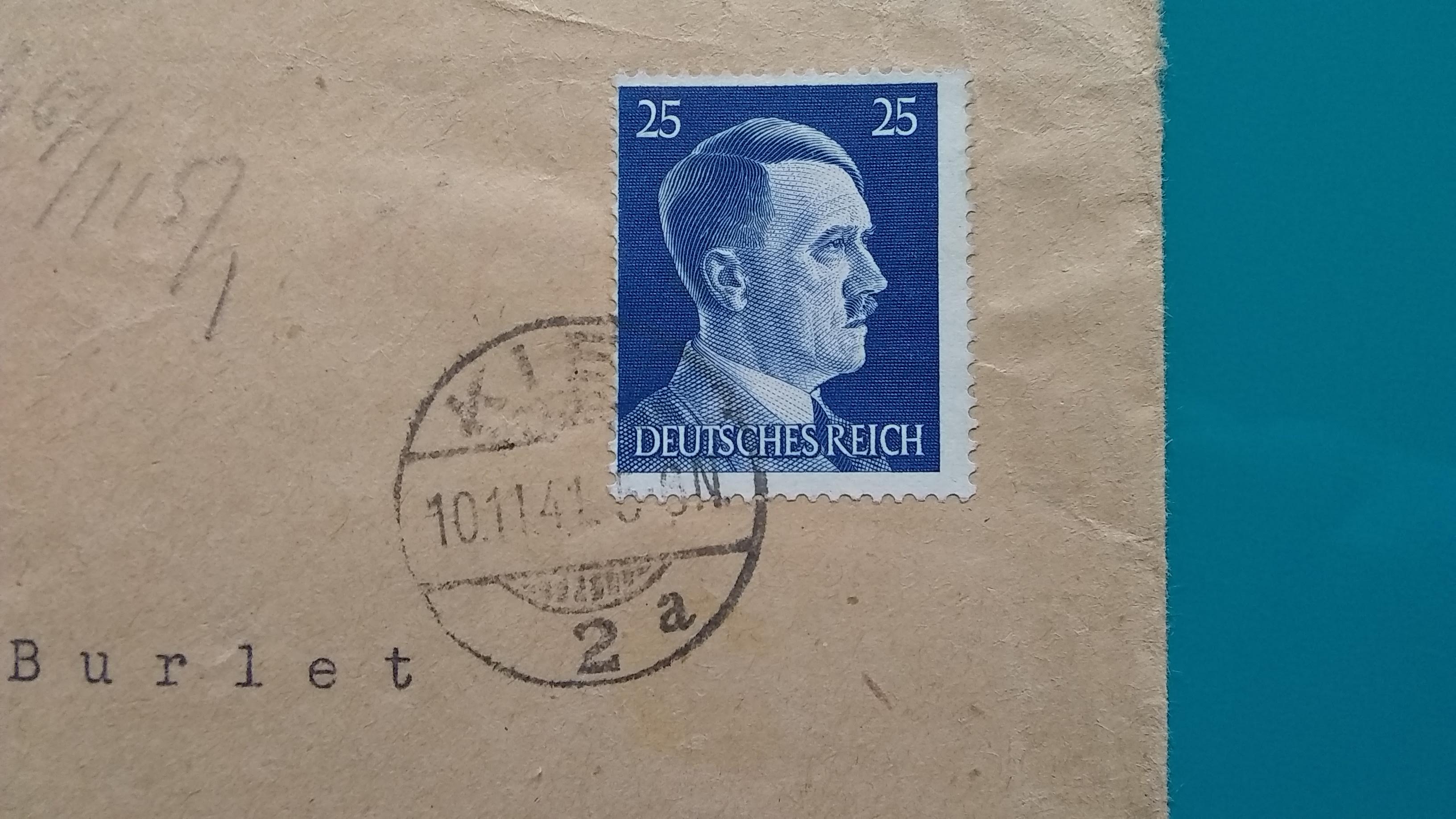 Stamp with portrait of Adolf Hitler