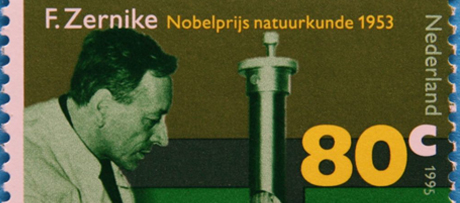 Zernike met galvanometer op een postzegel