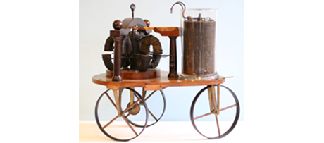 Elektromagnetisch wagentje, ontworpen door Sibrandus Stratingh in 1835