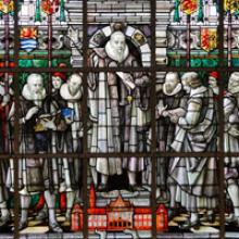 The founding fathers of the university (stained glass window Academy building)