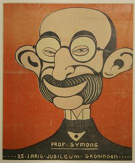 Cartoon of Prof. Barend Symons, from the magazine "De ware Jacob"