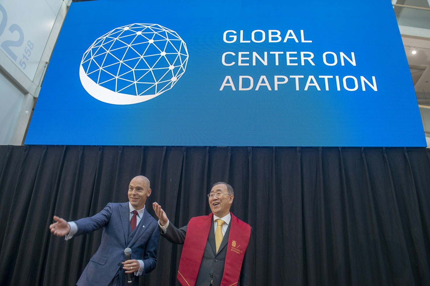 8e secretaris-generaal van de VN Ban Ki-moon opent vestiging Global Center on Adaptation in Groningen