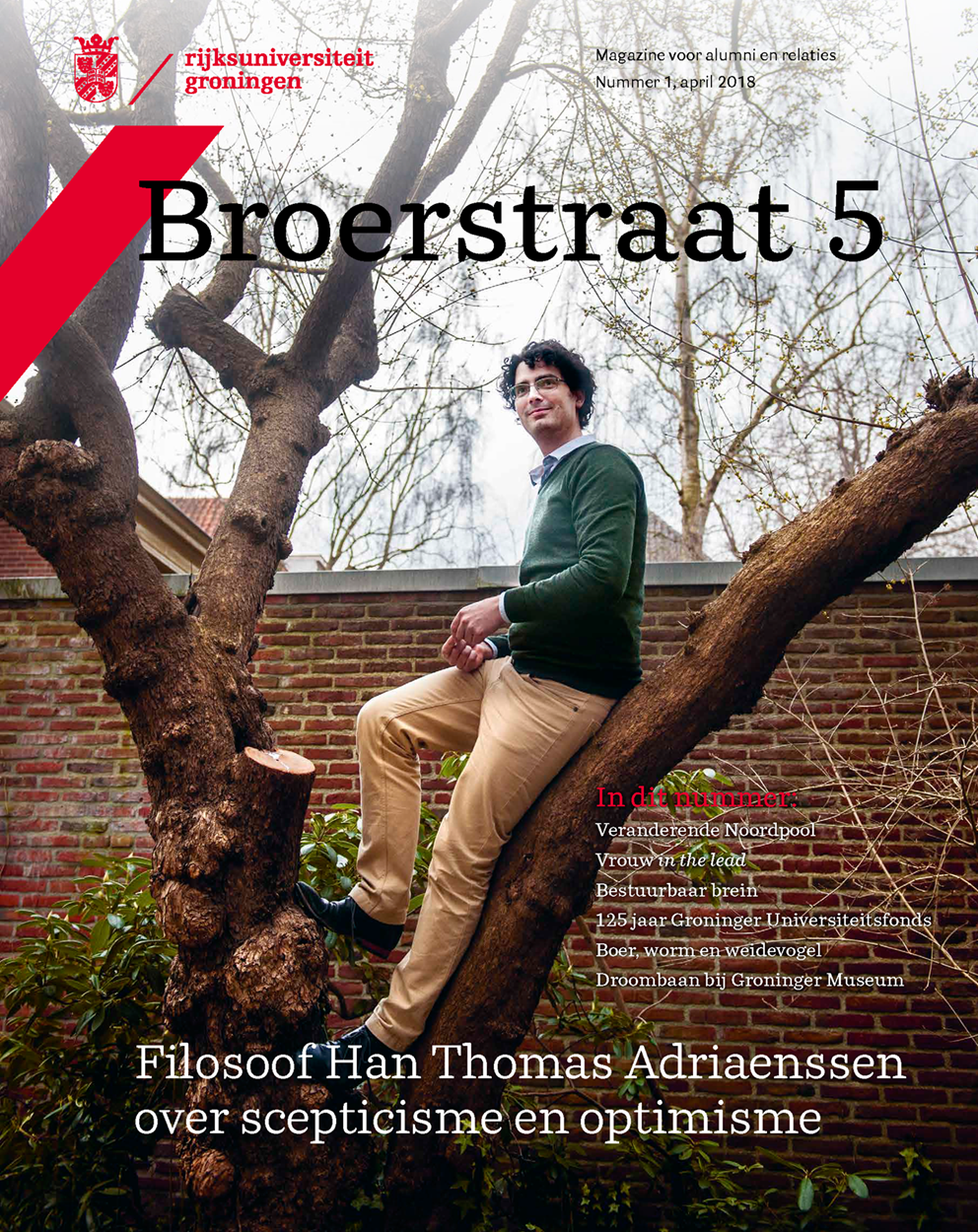 Cover alumnimagazine Broerstraat 5, Number 1, April 2018