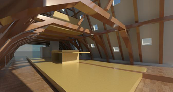 Ontwerp zolder Faculteit WijsbegeerteDesign attic Faculty of Phylosophy