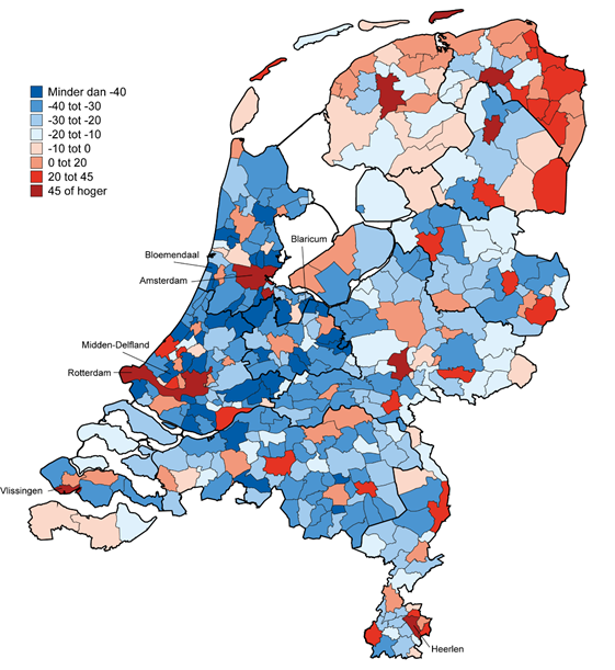 Amsterdam and Rotterdam receive more than 45% more per resident from central government than the national average.